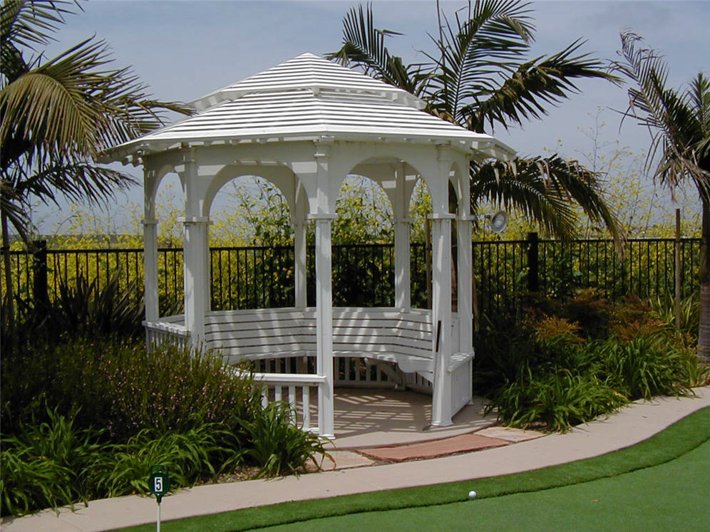 Classic White Gazebo with Benches